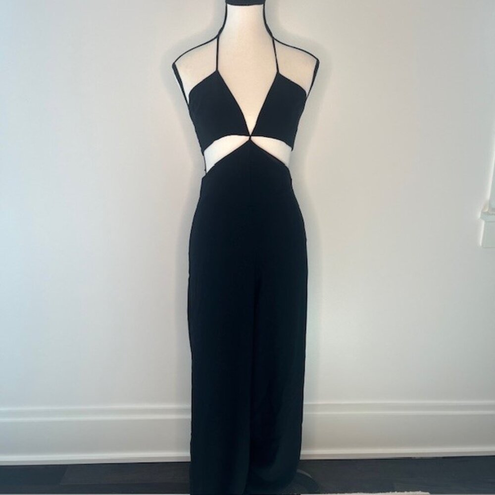 Hot Miami Styles Women's Black Halter Jumpsuit, size small